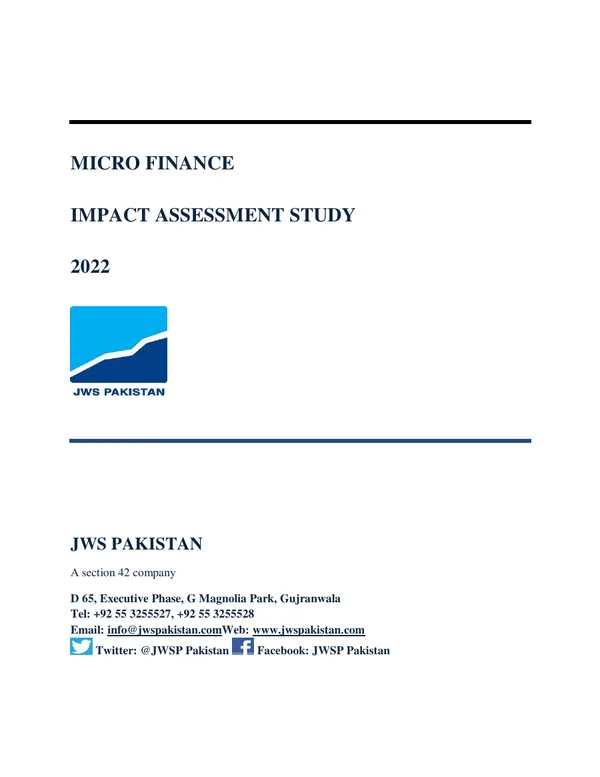 Cover of Microfinance Impact Assessment Study 2022